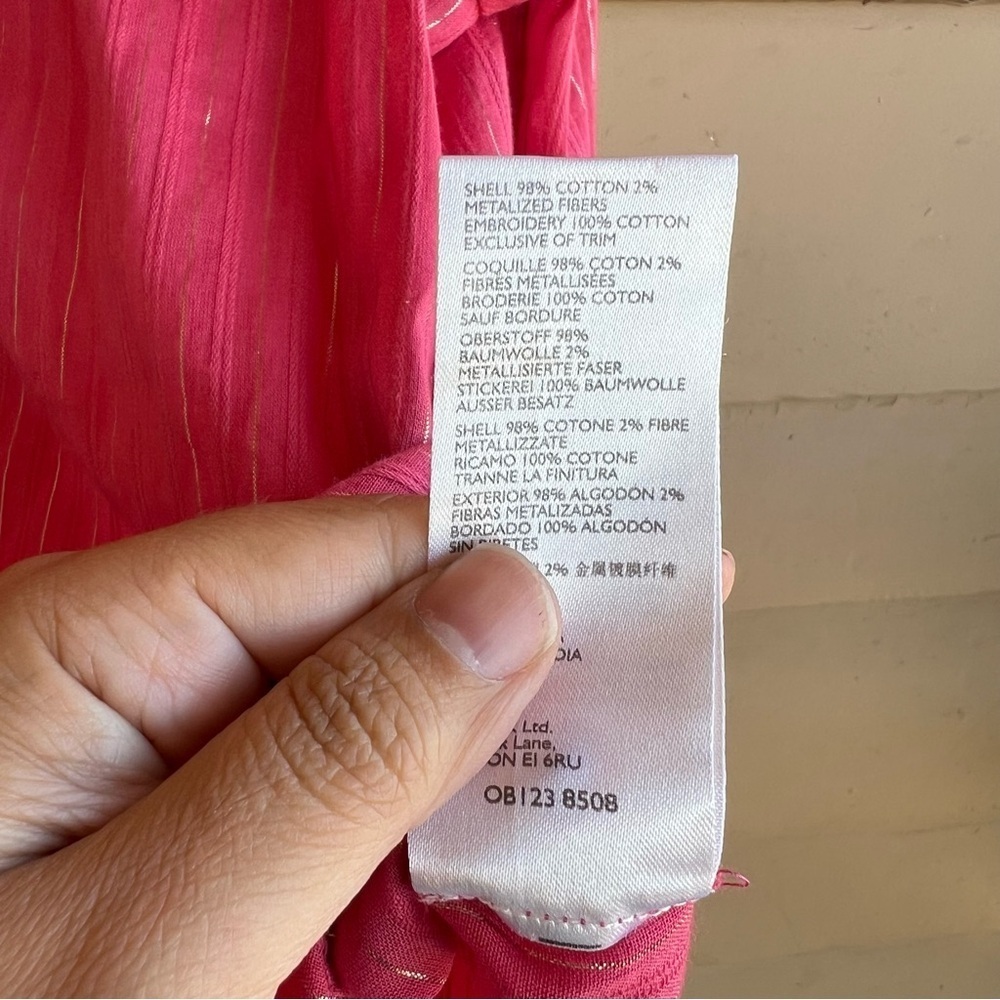 PILCRO ANTHROPOLOGIE The Victoria Lace Button Down in Pink Size 0 Boho Beach - Picture 8 of 11